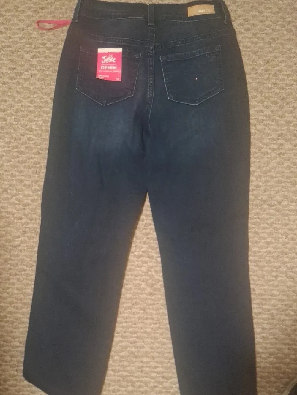 Justice Dark Blue Distressed Skinny Jeans